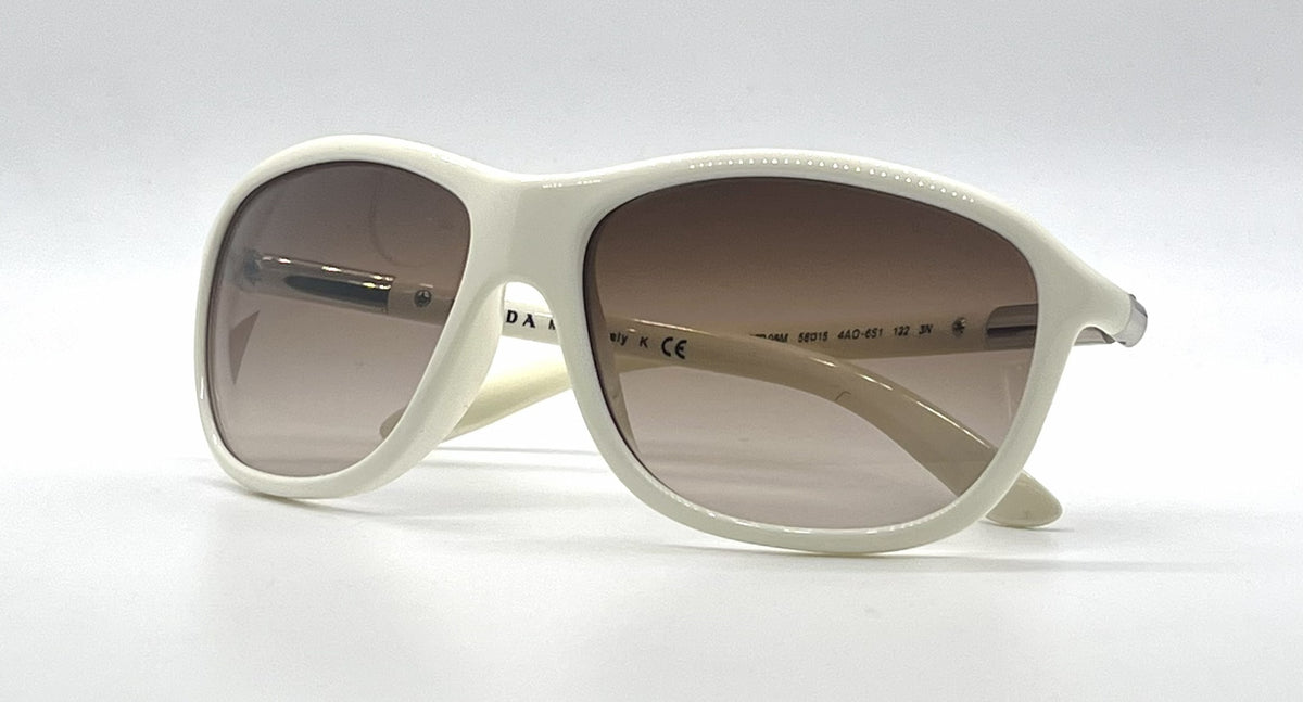 Prada SPR08M 4AO-6S1 White Cream Gradient-Vintage Sunglasses-Unworn-Italy