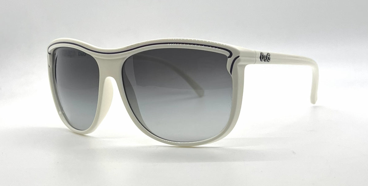 D&G 8059 508/8G Oversized-Vintage Sunglasses White-Purple Pinstripe-Deadstock