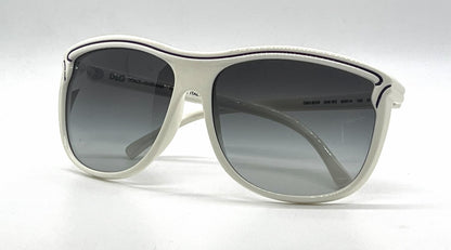 D&G 8059 508/8G Oversized-Vintage Sunglasses White-Purple Pinstripe-Deadstock