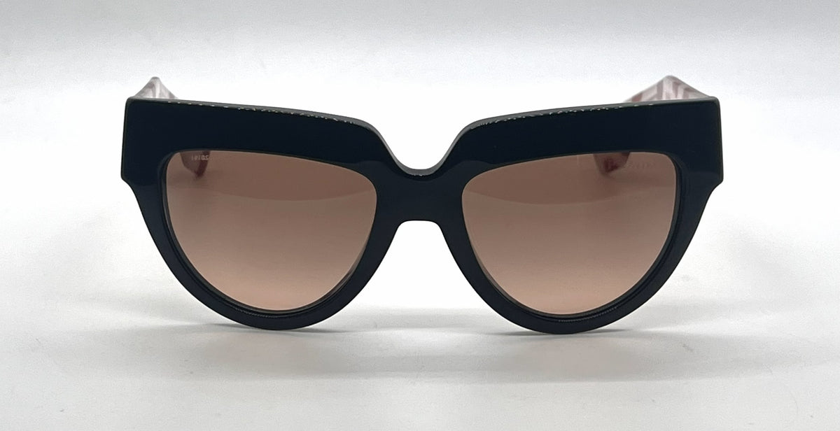 Prada Poeme SPR29P 1AB-0A5 Black Floral Cat Eye Sunglasses-Unworn-Italy