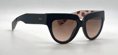 Prada Poeme SPR29P 1AB-0A5 Black Floral Cat Eye Sunglasses-Unworn-Italy