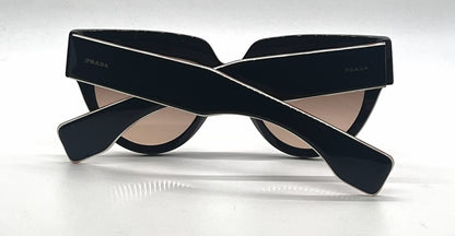 Prada Poeme SPR29P 1AB-0A5 Black Floral Cat Eye Sunglasses-Unworn-Italy