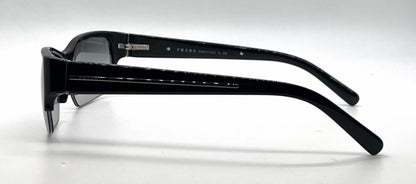 Prada SPR30L 7BN-3M1 Black Semi-Rimless Sunglasses Dark Grey Gradient Lenses-Unworn