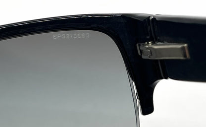 Prada SPR30L 7BN-3M1 Black Semi-Rimless Sunglasses Dark Grey Gradient Lenses-Unworn