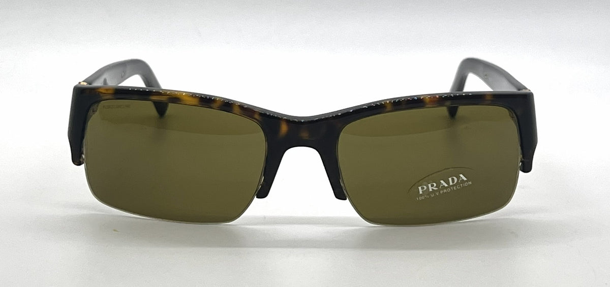 Prada SPR30L 2AU-2P1 Tortoise Semi-Rimless Sunglasses Havana Lenses-Unworn