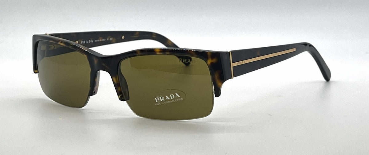 Prada SPR30L 2AU-2P1 Tortoise Semi-Rimless Sunglasses Havana Lenses-Unworn
