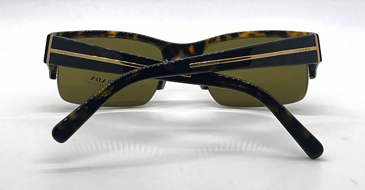 Prada SPR30L 2AU-2P1 Tortoise Semi-Rimless Sunglasses Havana Lenses-Unworn