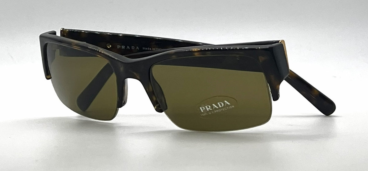 Prada SPR30L 2AU-2P1 Tortoise Semi-Rimless Sunglasses Havana Lenses-Unworn