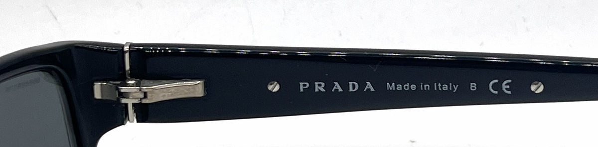 Prada SPR30L 1AB-1A1 Black Semi-Rimless Vintage Sunglasses Grey Blue Lenses-Unworn