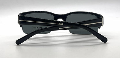 Prada SPR30L 1AB-1A1 Black Semi-Rimless Vintage Sunglasses Grey Blue Lenses-Unworn