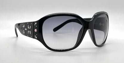 Versace MOD.4094-B GB1/11 Black Swarovski Wraparound Vintage Sunglasses-Unworn
