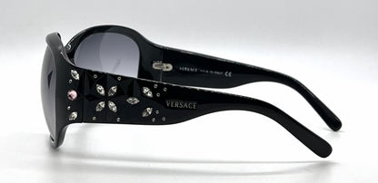 Versace MOD.4094-B GB1/11 Black Swarovski Wraparound Vintage Sunglasses-Unworn