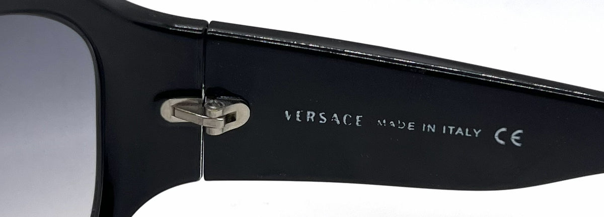 Versace MOD.4094-B GB1/11 Black Swarovski Wraparound Vintage Sunglasses-Unworn