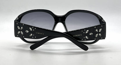 Versace MOD.4094-B GB1/11 Black Swarovski Wraparound Vintage Sunglasses-Unworn