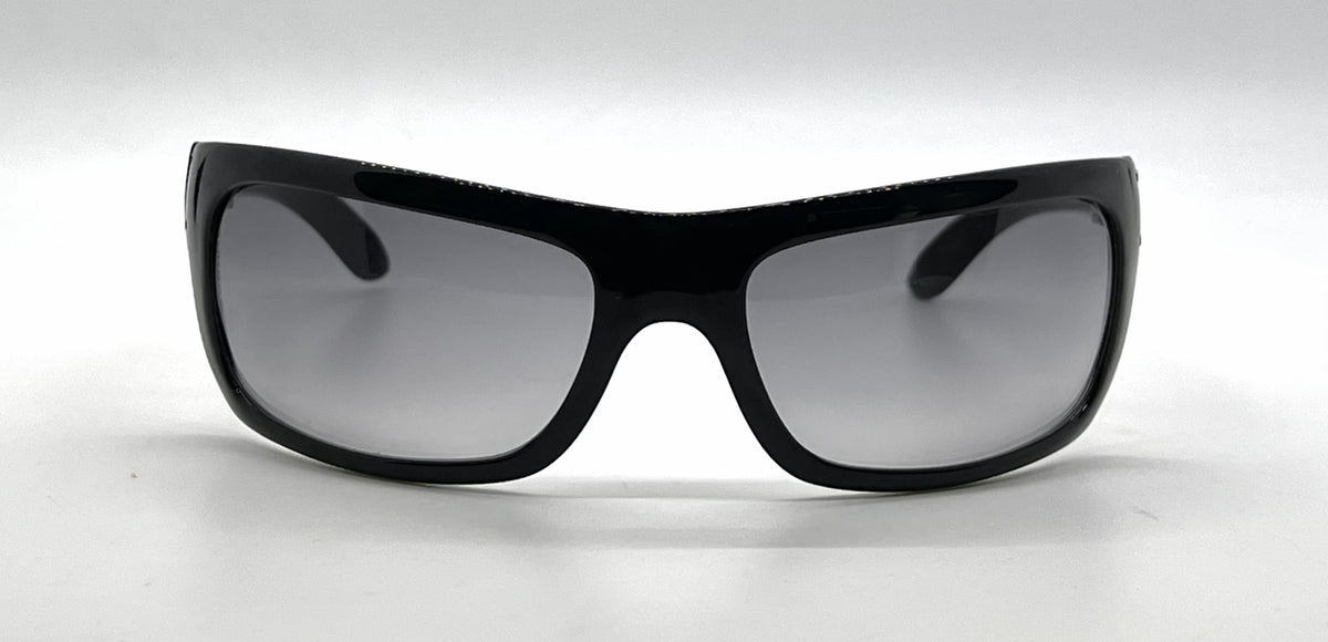 Dolce & Gabbana DG6021 501/8G Wraparound-Vintage Sunglasses Black-Grey Gradient-Deadstock