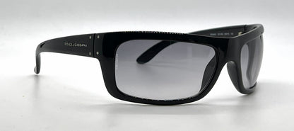 Dolce & Gabbana DG6021 501/8G Wraparound-Vintage Sunglasses Black-Grey Gradient-Deadstock