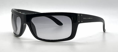 Dolce & Gabbana DG6021 501/8G Wraparound-Vintage Sunglasses Black-Grey Gradient-Deadstock