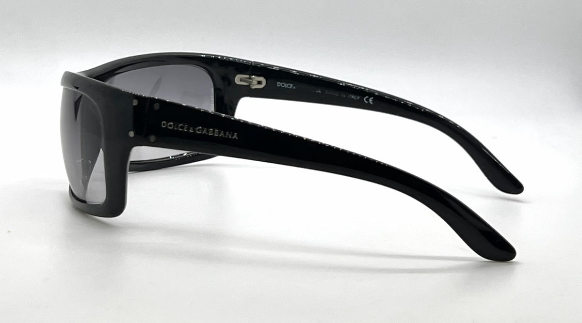 Dolce & Gabbana DG6021 501/8G Wraparound-Vintage Sunglasses Black-Grey Gradient-Deadstock