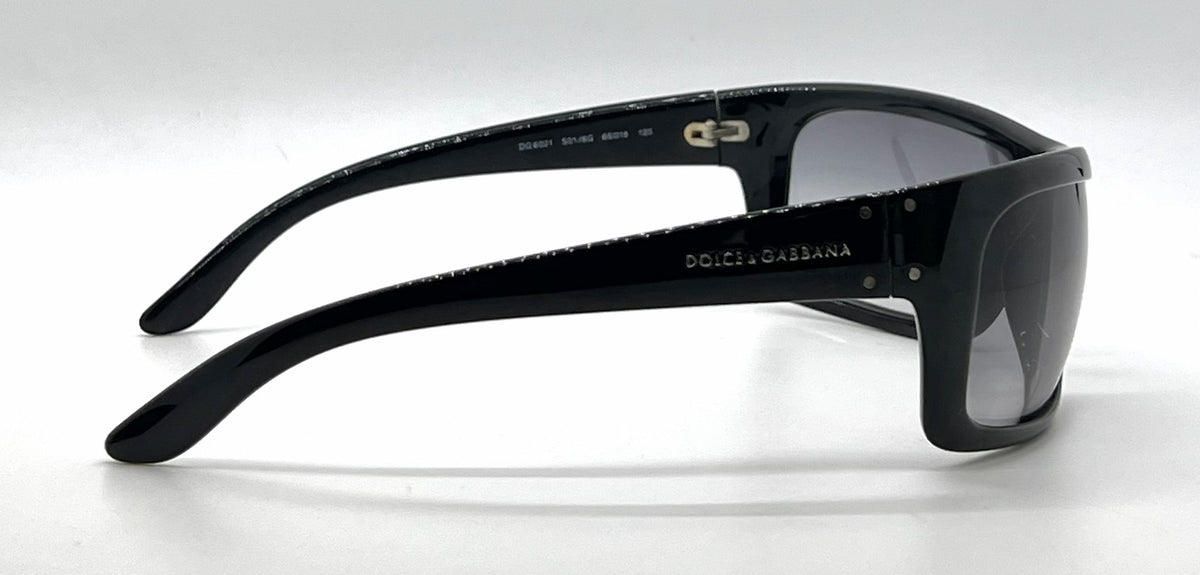 Dolce & Gabbana DG6021 501/8G Wraparound-Vintage Sunglasses Black-Grey Gradient-Deadstock