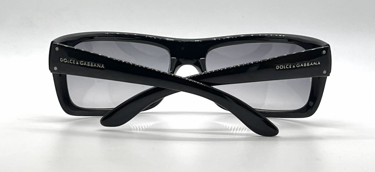 Dolce & Gabbana DG6021 501/8G Wraparound-Vintage Sunglasses Black-Grey Gradient-Deadstock