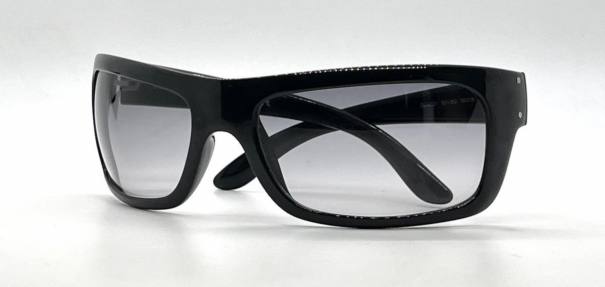 Dolce & Gabbana DG6021 501/8G Wraparound-Vintage Sunglasses Black-Grey Gradient-Deadstock
