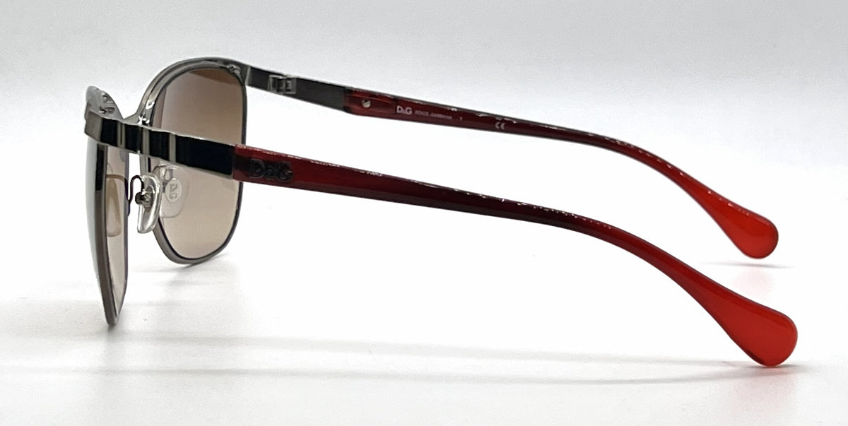 D&G 6088 1117/13 Cat-Eye Aviator-Vintage Sunglasses Gunmetal-Red-Deadstock