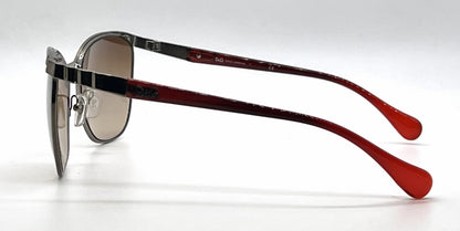 D&G 6088 1117/13 Cat-Eye Aviator-Vintage Sunglasses Gunmetal-Red-Deadstock
