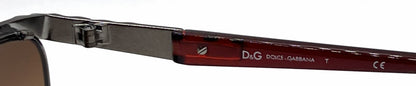 D&G 6088 1117/13 Cat-Eye Aviator-Vintage Sunglasses Gunmetal-Red-Deadstock