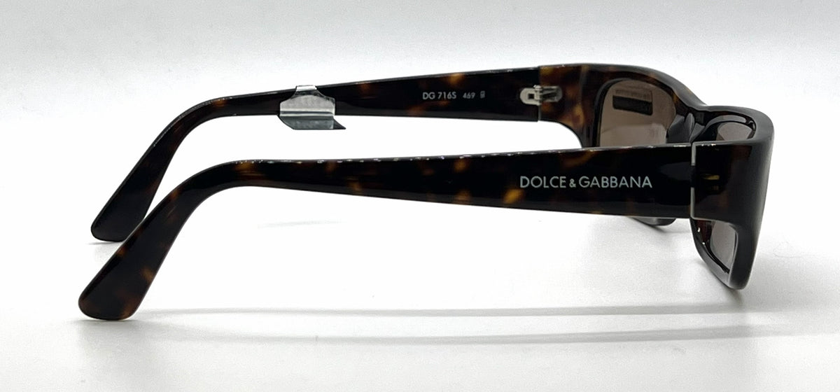 Dolce and Gabbana DG716S 469 Narrow Rectangle-Vintage Sunglasses Tortoiseshell-Brown-Unworn