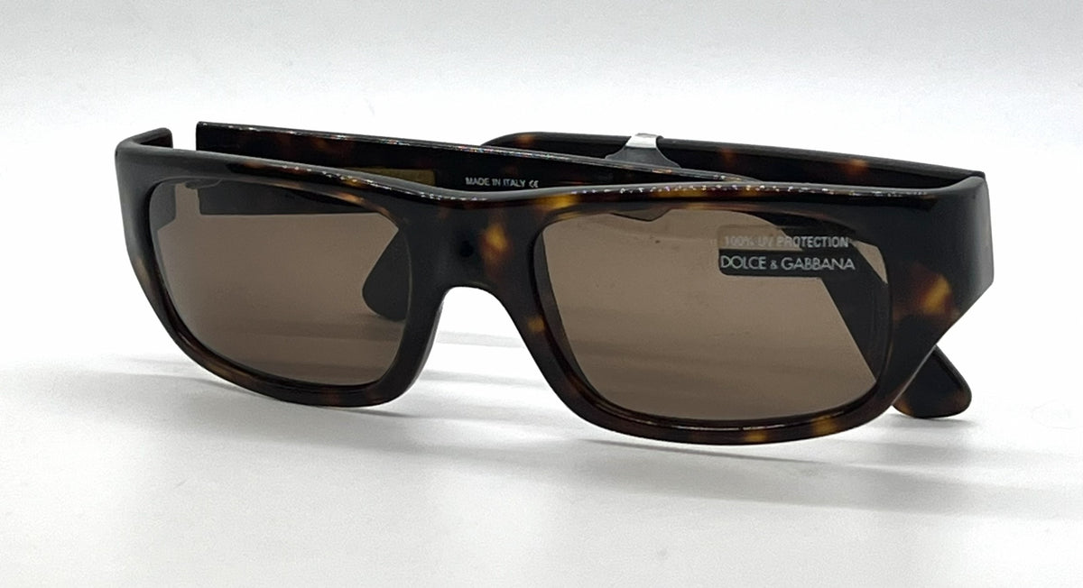 Dolce and Gabbana DG716S 469 Narrow Rectangle-Vintage Sunglasses Tortoiseshell-Brown-Unworn