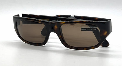 Dolce and Gabbana DG716S 469 Narrow Rectangle-Vintage Sunglasses Tortoiseshell-Brown-Unworn
