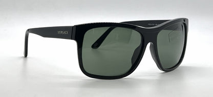 Versace VE4179 GB1/31 Black Pilot Sunglasses Solid Green Lenses-Unworn