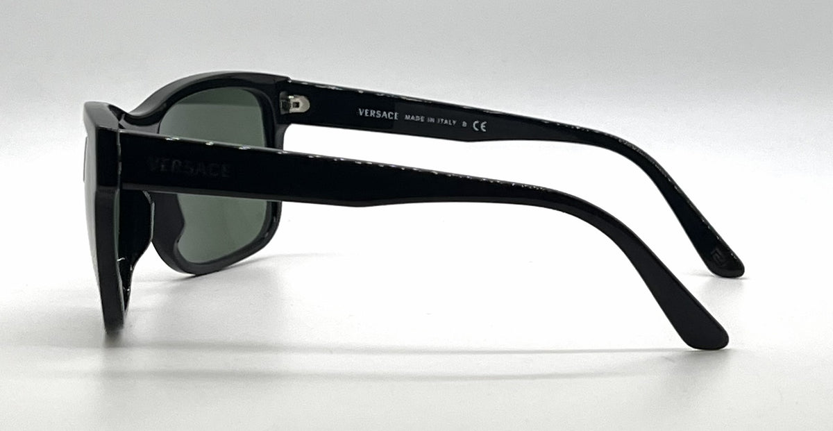 Versace VE4179 GB1/31 Black Pilot Sunglasses Solid Green Lenses-Unworn