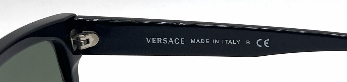 Versace VE4179 GB1/31 Black Pilot Sunglasses Solid Green Lenses-Unworn