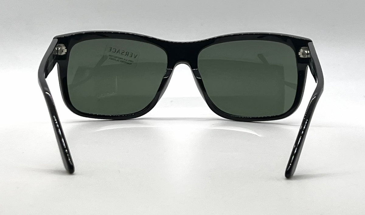 Versace VE4179 GB1/31 Black Pilot Sunglasses Solid Green Lenses-Unworn