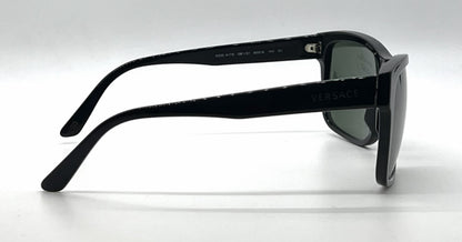 Versace VE4179 GB1/31 Black Pilot Sunglasses Solid Green Lenses-Unworn