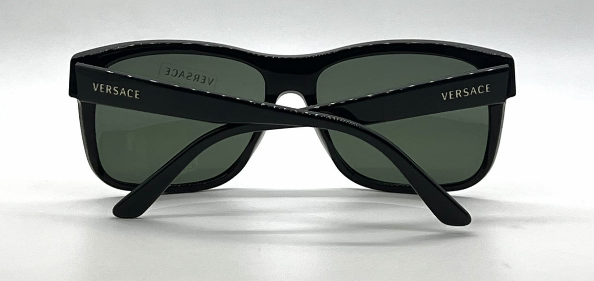 Versace VE4179 GB1/31 Black Pilot Sunglasses Solid Green Lenses-Unworn