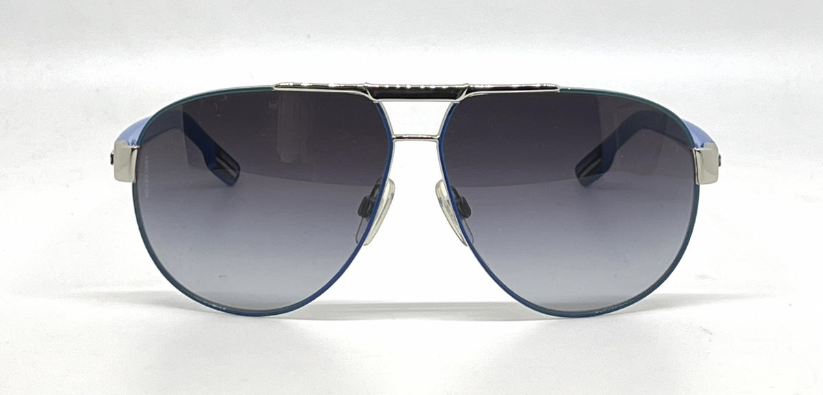 Dolce and Gabbana DG2099 1084/8G Aviator-Vintage Sunglasses Silver-Blue Trim-Unworn