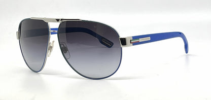 Dolce and Gabbana DG2099 1084/8G Aviator-Vintage Sunglasses Silver-Blue Trim-Unworn