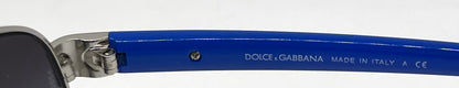 Dolce and Gabbana DG2099 1084/8G Aviator-Vintage Sunglasses Silver-Blue Trim-Unworn