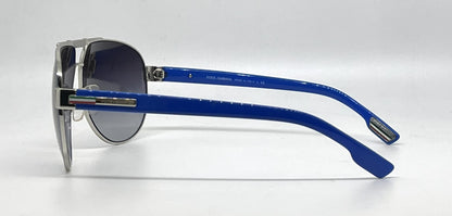 Dolce and Gabbana DG2099 1084/8G Aviator-Vintage Sunglasses Silver-Blue Trim-Unworn
