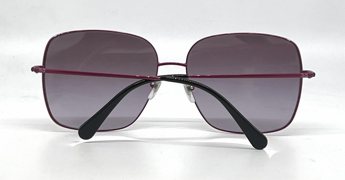 D&G 6079 013/8H Square Aviator-Vintage Sunglasses Magenta-Grey Gradient Lenses-Unworn