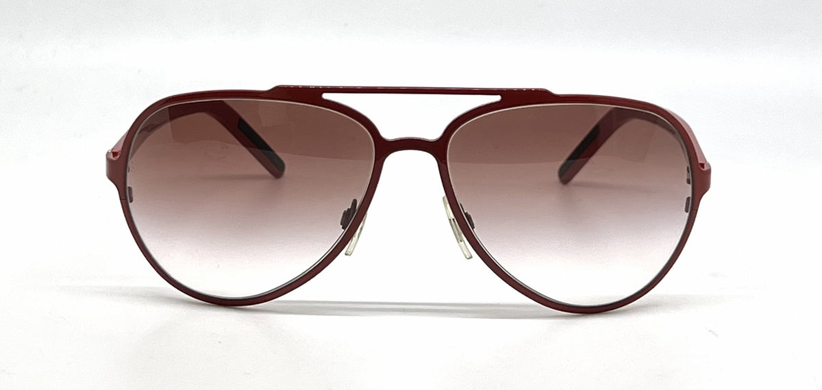 Dolce and Gabbana DG2081 015/8D Double-Bridge Aviator-Vintage Sunglasses Red-Burgundy-Unworn