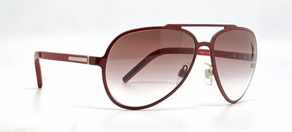 Dolce and Gabbana DG2081 015/8D Double-Bridge Aviator-Vintage Sunglasses Red-Burgundy-Unworn