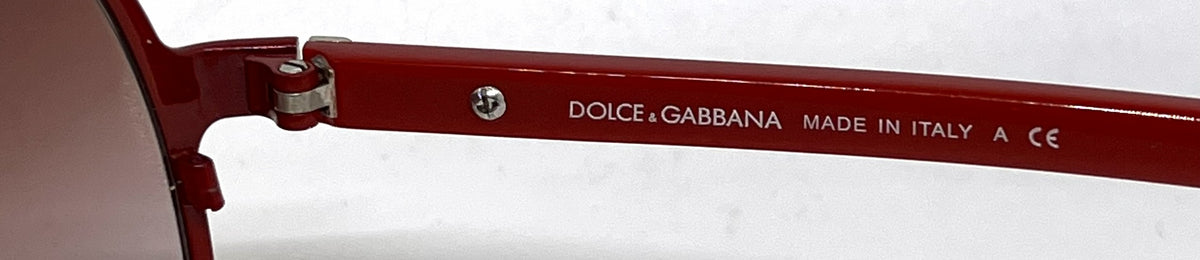 Dolce and Gabbana DG2081 015/8D Double-Bridge Aviator-Vintage Sunglasses Red-Burgundy-Unworn