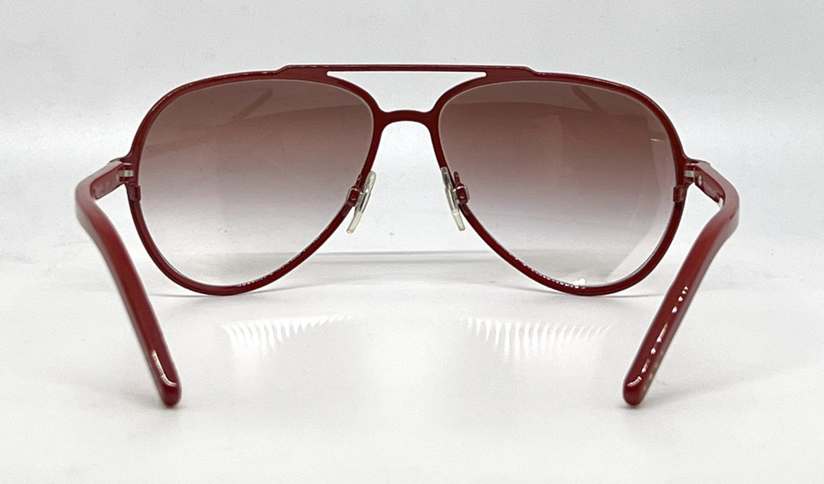 Dolce and Gabbana DG2081 015/8D Double-Bridge Aviator-Vintage Sunglasses Red-Burgundy-Unworn