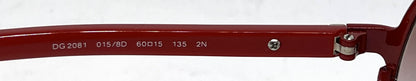 Dolce and Gabbana DG2081 015/8D Double-Bridge Aviator-Vintage Sunglasses Red-Burgundy-Unworn