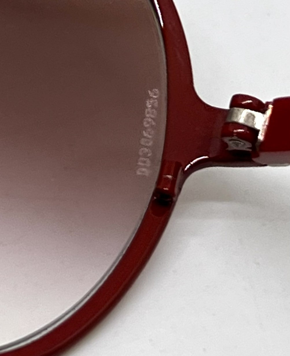 Dolce and Gabbana DG2081 015/8D Double-Bridge Aviator-Vintage Sunglasses Red-Burgundy-Unworn