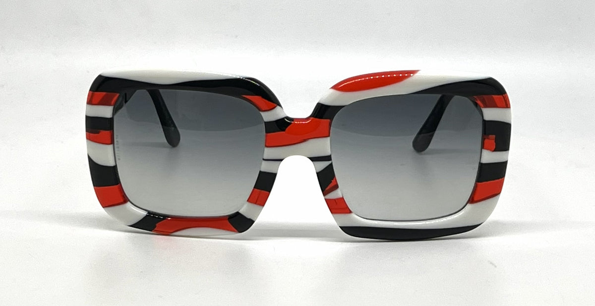 Dolce and Gabbana DG4035 841/8G White-Red and Black Rims-Vintage Sunglasses Black Gradient Lenses