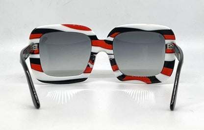Dolce and Gabbana DG4035 841/8G White-Red and Black Rims-Vintage Sunglasses Black Gradient Lenses